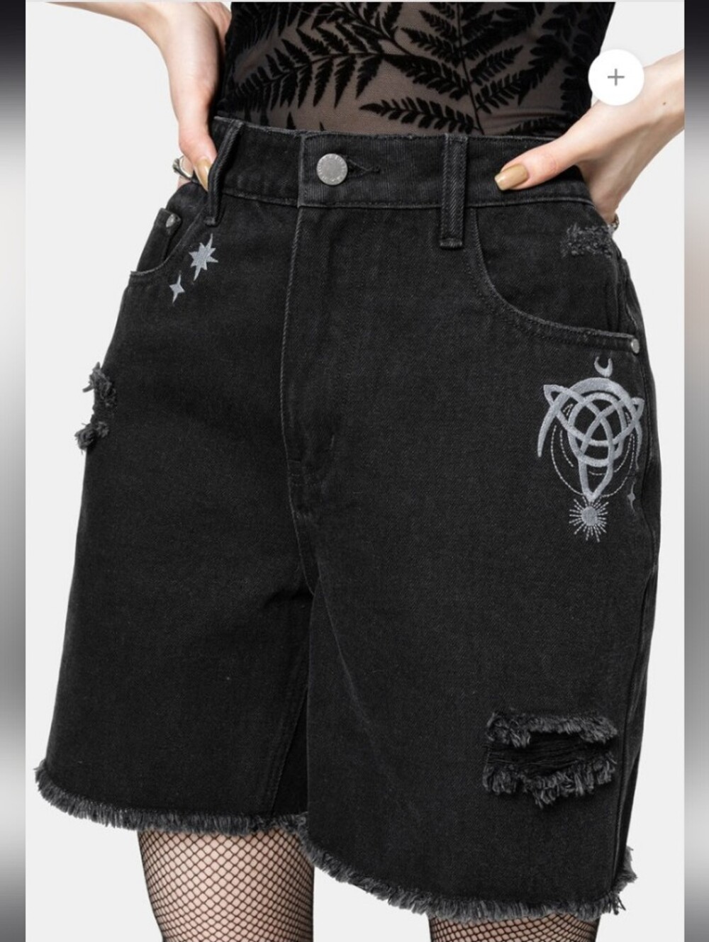 NWOT Celestial Disturbia Denim Long Shorts